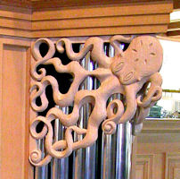 Pipe shade, Carved octopus, University of Notre Dame, Notre Dame, IN