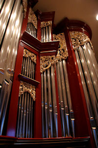 Wood carved ornament for the Fritts pipe organ at Vassar College, Poughkeepsie, New York